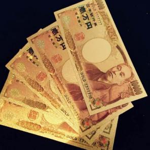 訳あり5枚✨純金箔の一万紙幣【本物24Ｋ】シャネルやヴィトンやグッチの財布に☆